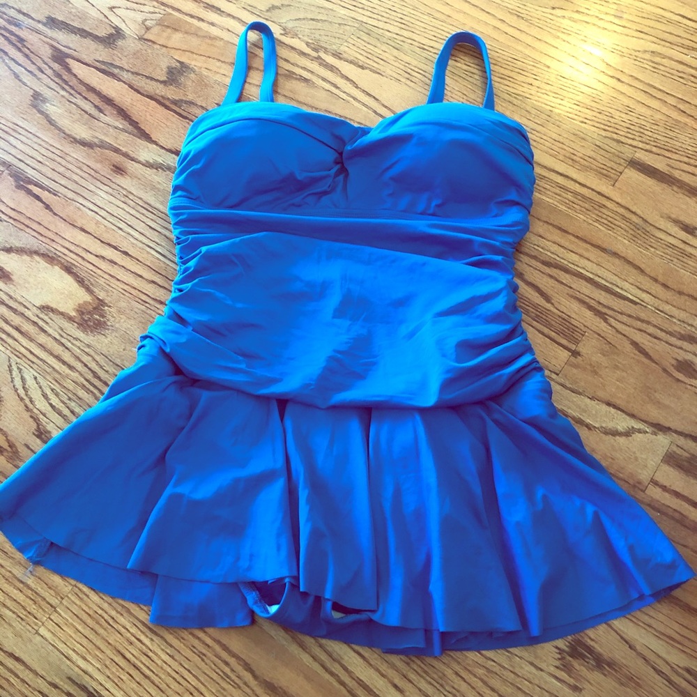 NWOT Ralph Lauren  blue swimsuit size large